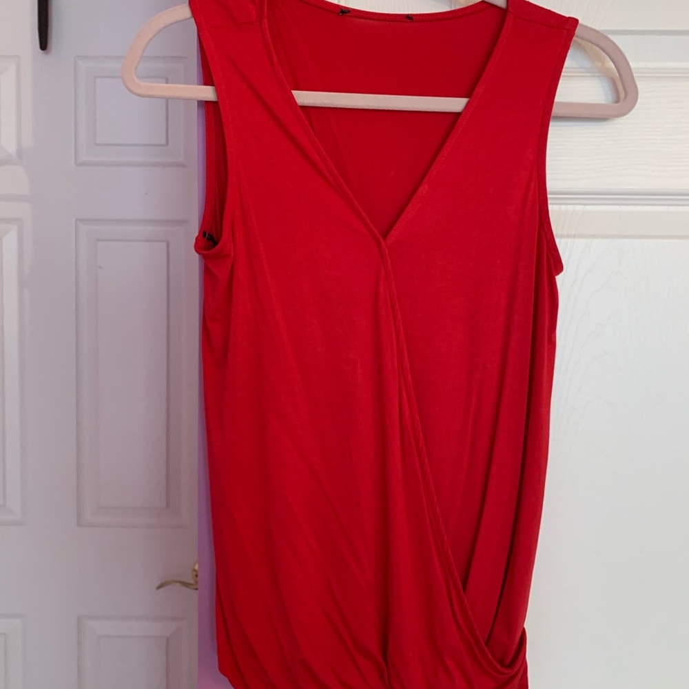 H&M wrap front red tank top